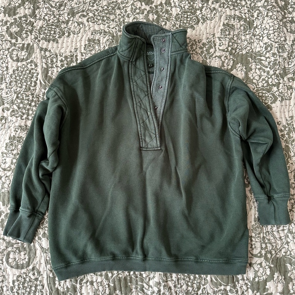 Aerie Getaway Quarter Snap Sweatshirt
